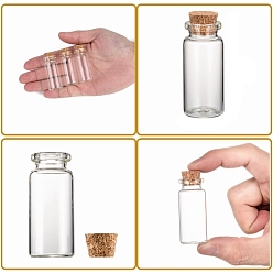 Clear Glass Jar Bead Containers, with Cork Stopper, Wishing Bottle, Clear, 22x62mm, Bottleneck: 15mm in diameter, Capacity: 15ml(0.5 fl. oz)