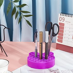 Purple Multipurpose Silicone Storage Box, for Cosmetics Brush Holder, Pen Holder, Toothbrush Holder, Lipstick Holder, Bear, Purple, 11.15x11.35x2.85cm