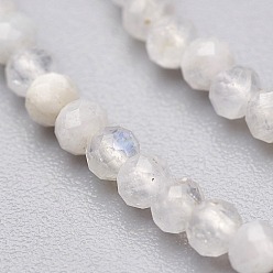 Rainbow Moonstone Natural Rainbow Moonstone Bead Strands, Faceted, Round, 2mm, Hole: 0.5mm, about 145pcs/strand, 13 inch(33cm)