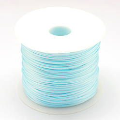 Светло-Голубой Нейлоновая нить, гремучий атласный шнур, Небесно-голубой, 1.5 мм, около 100 ярдов / рулон (300 футов / рулон)