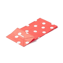 Красный Прямоугольные крафт-бумажные мешки, никто не обрабатывает, подарочные пакеты, полька точка рисунок, красные, 9.1x5.8x17.9 см