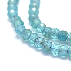 Apatite Natural Apatite Beads Strands, Rondelle, Faceted, 3x2mm, Hole: 0.5mm, about 194pcs/strand, 15.3 inch(39cm)