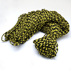 Желтый 7 внутренние сердечники веревки из полиэстера и спандекса, для изготовления веревочных браслетов, желтые, 4 мм, около 109.36 ярдов (100 м) / пачка, 420~500 г / пачка