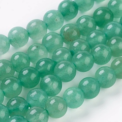 Vert Clair Naturelles aventurine verte brins de perles, ronde, vert clair, 6mm, Trou: 1mm