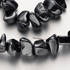 Couleur Originale Non-magnétiques perles d'hématite synthétique brins, puce, couleur d'origine, 4~12mm, Trou: 1mm, Environ 69 pcs/chapelet, 15.7 pouce