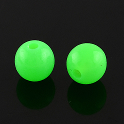 Lime Fluorescence Chunky Acrylic Beads, Round, Lime, 20mm, Hole: 2~3mm, about 105pcs/500g