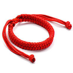 Red Adjustable Waxed Cord Braided Bracelets, Red String Bracelets, Red, 6 inch~7-7/8 inch(150~200mm), 9~12mm