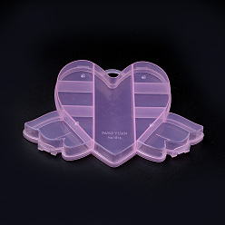Pink Voler des conteneurs de stockage en plastique coeur de perles, 9 compartiments, rose, 12x17.5x2 cm