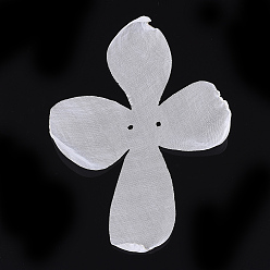 White Organza Fabric, For DIY Jewelry Making Crafts, Flower, White, 140~150x100~130mm, Hole: 2mm