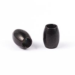 Electrophoresis Black Barrel 304 Stainless Steel Spacer Beads, Electrophoresis Black, 5x4mm, Hole: 2mm