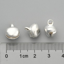 Silver Iron Bell Charms, Silver Color Plated, 12x10x8mm, Hole: 1~2mm