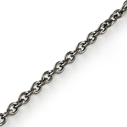 Gunmetal Iron Cable Chains, Unwelded, with Spool, Oval, Gunmetal, 4x3x0.8mm, about 328.08 Feet(100m)/roll
