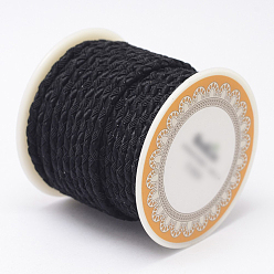 Black Nylon Threads, Black, 4mm, about 5.46 yards(5m)/roll