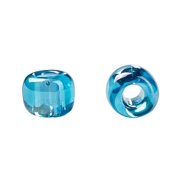 (163B) Transparent AB Dark Aqua Toho perles de rocaille rondes, perles de rocaille japonais, (163 b) transparent ab foncé aqua, 11/0, 2.2mm, Trou: 0.8mm, environ5555 pcs / 50 g