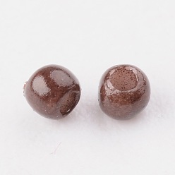 Coconut Brown 12/0 Grade A Round Glass Seed Beads, Baking Paint, Coconut Brown, 12/0, 2x1.5mm, Hole: 0.7mm, about 30000pcs/bag