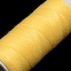 Goldenrod 402 Polyester Sewing Thread Cords for Cloth or DIY Craft, Goldenrod, 0.1mm, about 120m/roll, 10rolls/bag