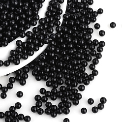 Noir Perles acryliques en nacre d'imitation , sans trou, ronde, noir, 7 mm, sur 2000 PCs / sac