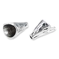 Antique Silver Tibetan Style Alloy Bead Cones, Cadmium Free & Lead Free, Apetalous, Antique Silver, 19x12x12mm, Hole: 2.5mm, about 350pcs/1000g