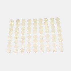 Белый Гальванизирует естественно druzy кристально кабошоны, плоско-круглые, окрашенные, белые, 8x3~6 мм