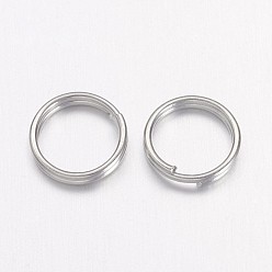 Platinum Iron Split Rings, Double Loops Jump Rings, Cadmium Free & Lead Free, Platinum, 7x1.4mm, about 6.3mm inner diameter, about 12000pcs/1000g
