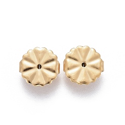 Золотой Ионное покрытие (ip) 304 ушные гайки из нержавеющей стали, спинки серег-бабочек для серег-почтальонов, цветок, золотые, 10.5x4.5 мм, отверстие : 1.2 мм