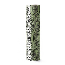 Jaune Vert Rubans de maille déco imprimés note de musique noire, tissu de tulle, pour la décoration de la maison de fête, jaune vert, 10.82~11.02 pouce (27.5~28 cm), 5 yards / rouleau