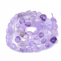 Amethyst Natural Amethyst Beads Strands, Nuggets, Tumbled Stone, 5~11x5~8x3~6mm, Hole: 0.8mm, about: 52~56pcs/Strand, 15.94 inch(40.5cm)