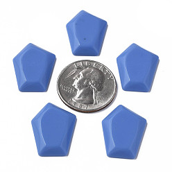 Cornflower Blue Opaque Acrylic Cabochons, Pentagon, Cornflower Blue, 23.5x18x4mm, about 450pcs/500g