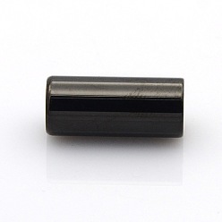 Gunmetal 304 Stainless Steel Smooth Surface Magnetic Clasps with Glue-in Ends Fit 6mm Cords, Column, Gunmetal, 18x8mm