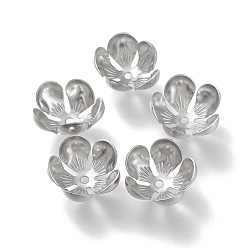 Stainless Steel Color 304 Stainless Steel Bead Caps, 5-Petal, Flower, Stainless Steel Color, 13x13x6mm, Hole: 1.5mm