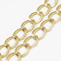 Light Gold Unwelded Aluminum Curb Chains, Light Gold, 20x15.5x3x1.5mm