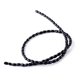 Obsidian Natural Obsidian Bead Strands, Rice, 8x5~6mm, Hole: 0.8mm, about 50pcs/strand, 15.7 inch