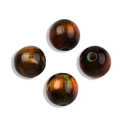 Gold Resin Beads, Imitation Gemstone, Round, Gold, 12mm, Hole: 1.6~1.8mm