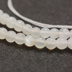 White Moonstone Natural White Moonstone Bead Strands, Grade AB, Round, 4mm, Hole: 0.5mm, about 95pcs/strand, 15.3 inch(39cm)