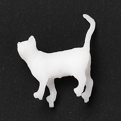 White 3D Resin Model, UV Resin Filler, Epoxy Resin Jewelry Making, Cat, White, 9x2.5x10.5mm