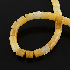 Verge D'or Jade topaze naturelle brins pierre de perles, colonne, verge d'or, 6x6mm, Trou: 1mm, Environ 66 pcs/chapelet, 15.7 pouce
