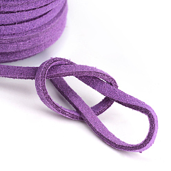 Dark Orchid Faux Suede Cord, Faux Suede Lace, Dark Orchid, 3x1.5mm, about 5.46 yards(5m)/roll, 25rolls/bag