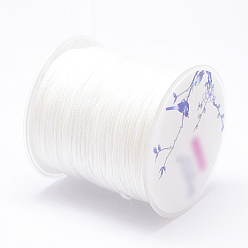 White Nylon Threads, White, 1mm, about 109.3yards/roll(100m/roll)