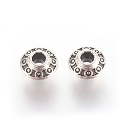 Antique Silver Tibetan Style Alloy Spacer Beads, Bicone, Antique Silver, Lead Free & Cadmium Free, 6.5x3.5mm, Hole: 2mm