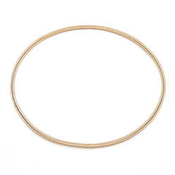 Light Gold Spring Bracelets, Minimalist Bracelets, Steel French Wire Gimp Wire, for Stackable Wearing, Light Gold, 12 Gauge, 2mm, Inner Diameter: 58.5mm