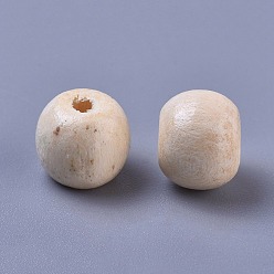 Blé Perles de bois naturel teintes, ronde, sans plomb, blé, 10x9mm, trou: 3 mm, environ 3000 pcs / 1000 g