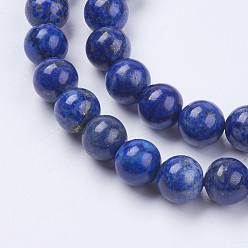 Lapis Lazuli Natural Lapis Lazuli(Filled Color Glue) Beads Strands, Dyed, Grade A, Round, 8mm, Hole: 0.8mm, about 46pcs/strand, 15.3 inch
