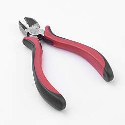 Red Iron Jewelry Tool Sets: Round Nose Pliers, Wire Cutter Pliers and Side Cutting Pliers, Red, 110~127mm, 3pcs/set