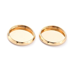 Golden 304 Stainless Steel Cabochon Settings, Plain Edge Bezel Cups, Flat Round, Golden, 12x2mm Tray: 10mm