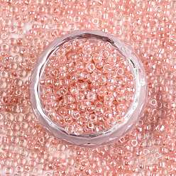 Dark Salmon 12/0 Glass Seed Beads, Transparent Inside Colours Luster, Round Hole, Round, Dark Salmon, 12/0, 2~2.5x1.5~2mm, Hole: 0.8mm, about 30000pcs/bag