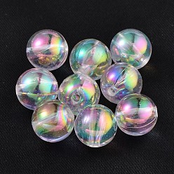 Clear AB Eco-Friendly Transparent Acrylic Beads, Round, AB Color, Clear AB, 8mm, Hole: 1.5mm, about 2000pcs/500g
