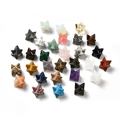 Mixed Stone Natural & Synthetic Gemstone Beads, No Hole/Undrilled, Mixed Dyed and Undyed, Merkaba Star, 14.5~15x14.5~15x14.5~15mm