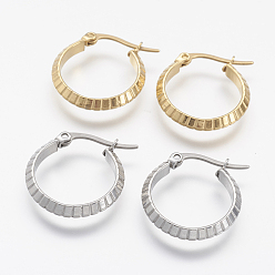 Mixed Color 304 Stainless Steel Hoop Earrings, Hypoallergenic Earrings, Mixed Color, 19x3.5mm, Pin: 0.6x1mm