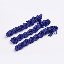 Blue Nylon Thread, Nylon Jewelry Cord for Custom Woven Bracelets Making, Blue, 2mm, about 13.12 yards(12m)/bundle, 10bundles/bag, about 131.23 yards(120m)/bag