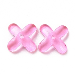 Pearl Pink Glass Beads, for Jewelry Making, Flower, Pearl Pink, 9.5x9.5x3.5mm, Hole: 1mm
